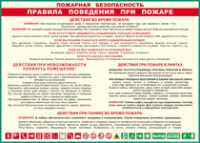 Таблица "Пожарная безопасность. Правила поведения при пожаре" (100х140 сантиметров, винил) - fgospostavki.ru - Ногинск