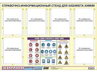 Стенд информационный "Правила техники безопасности в кабинете химии" (80х110, 6 карманов) - fgospostavki.ru - Ногинск