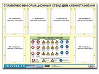 Стенд информационный "Правила техники безопасности в кабинете физики" (80х110, 6 карманов) - fgospostavki.ru - Ногинск