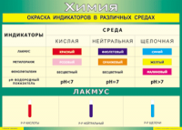 Таблица "Окраска индикаторов в различных средах" (100х140 сантиметров, винил) - fgospostavki.ru - Ногинск