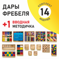 Игровой набор Дары Фребеля 14 модулей с методическим пособием (1 книга) - fgospostavki.ru - Ногинск