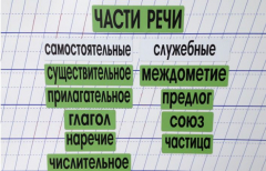 Набор магнитных карточек "Части речи" (фон зелёный) - fgospostavki.ru - Ногинск