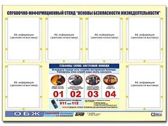 Стенд информационный "Основы безопасности жизнедеятельности" (80*110, 6 карманов) - fgospostavki.ru - Ногинск