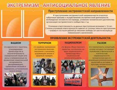 Стенд "Экстремизм-антисоциальное явление" - fgospostavki.ru - Ногинск