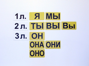 Набор магнитных карточек "Личные местоимения" (фон жёлтый) - fgospostavki.ru - Ногинск