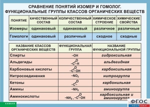 Таблица. Сравнение понятий изомер и гомолог. Функциональные группы классов органических веществ. - fgospostavki.ru - Ногинск