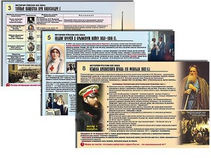 Комплект таблиц по истории "История России XIX в." раздаточные (цветные, ламинированные, А4, 10 штук) - fgospostavki.ru - Ногинск