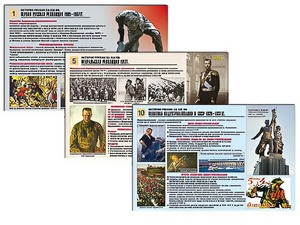 Комплект таблиц по истории "История России XX - XXI вв." раздаточные (цветные, ламинированные, А4, 12 штук) - fgospostavki.ru - Ногинск