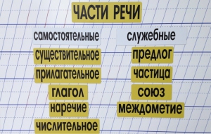 Набор магнитных карточек "Части речи" (фон жёлтый) - fgospostavki.ru - Ногинск