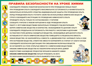 Таблица "Правила безопасности на уроке химии" (100х140 сантиметров, винил) - fgospostavki.ru - Ногинск