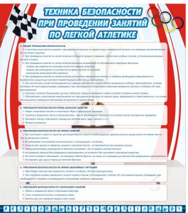Стенд "Техника безопасности занятий по легкой атлетике" - fgospostavki.ru - Ногинск