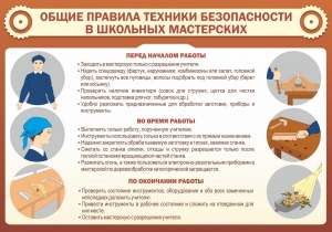 Стенд "Общие правила техники безопасности в школьных мастерских" - fgospostavki.ru - Ногинск