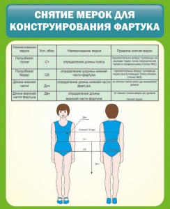 Стенд "Снятие мерок для конструирования фартука" - fgospostavki.ru - Ногинск