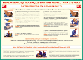 Таблица "Порядок действий при внезапной смерти" (100х140 сантиметров, винил) - fgospostavki.ru - Ногинск