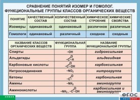 Таблица. Сравнение понятий изомер и гомолог. Функциональные группы классов органических веществ. - fgospostavki.ru - Ногинск