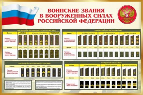 Стенд "Воинские звания в вооруженных силах РФ" - fgospostavki.ru - Ногинск