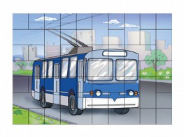 Магнитный пазл "Троллейбус" - fgospostavki.ru - Ногинск